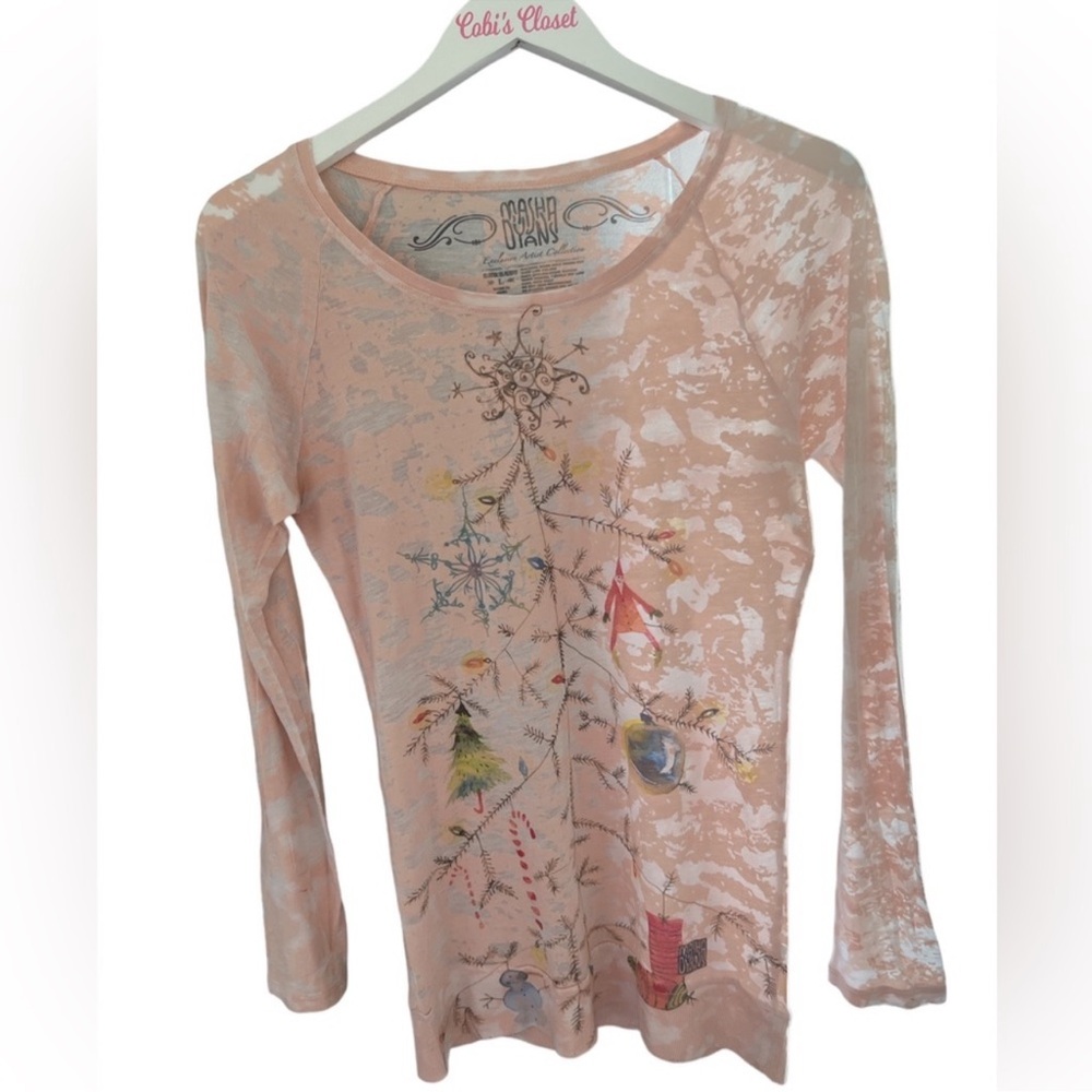 Masha D’Yans Long Sleeve Christmas Top, EUC, Size-L, Womens Christmas Top